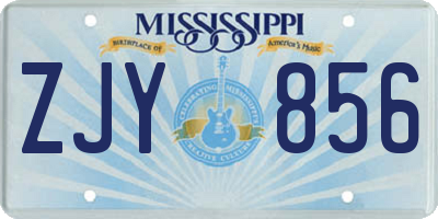 MS license plate ZJY856