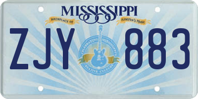 MS license plate ZJY883