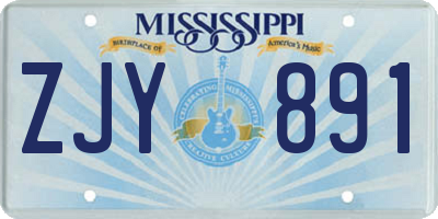MS license plate ZJY891