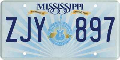 MS license plate ZJY897
