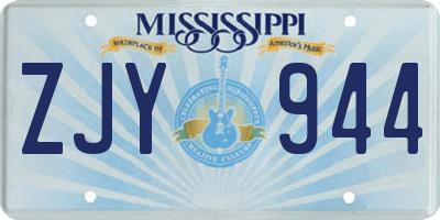 MS license plate ZJY944