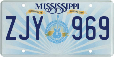 MS license plate ZJY969