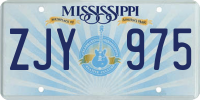 MS license plate ZJY975