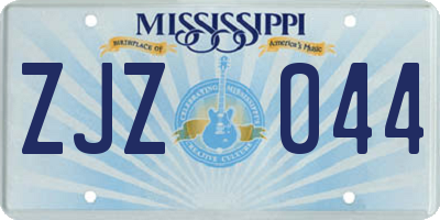 MS license plate ZJZ044