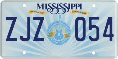MS license plate ZJZ054