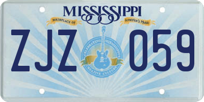 MS license plate ZJZ059