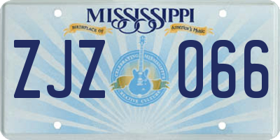 MS license plate ZJZ066