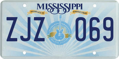 MS license plate ZJZ069