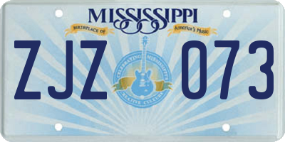 MS license plate ZJZ073