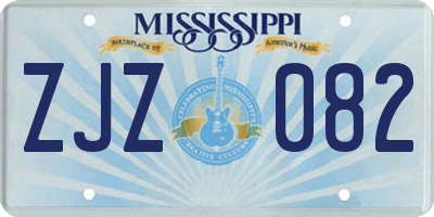 MS license plate ZJZ082