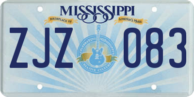 MS license plate ZJZ083