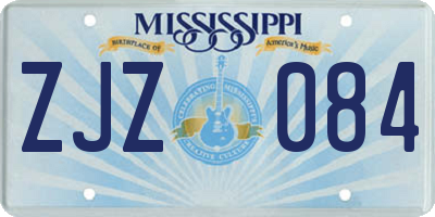 MS license plate ZJZ084
