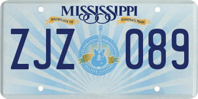 MS license plate ZJZ089