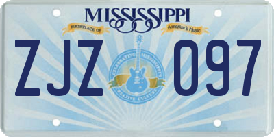 MS license plate ZJZ097