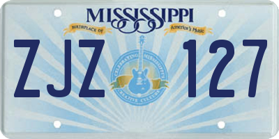 MS license plate ZJZ127