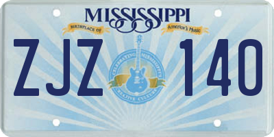 MS license plate ZJZ140