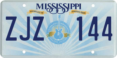 MS license plate ZJZ144