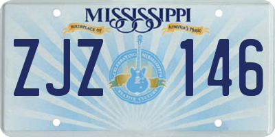 MS license plate ZJZ146