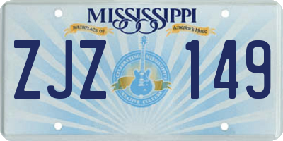 MS license plate ZJZ149