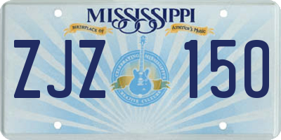 MS license plate ZJZ150