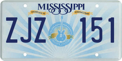 MS license plate ZJZ151