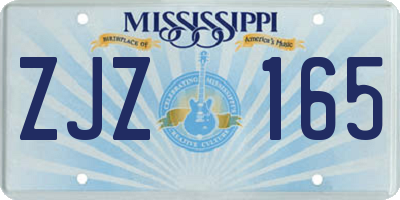 MS license plate ZJZ165