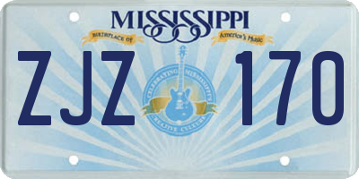 MS license plate ZJZ170