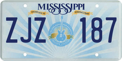 MS license plate ZJZ187