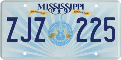 MS license plate ZJZ225