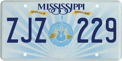 MS license plate ZJZ229