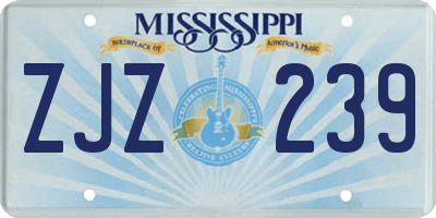 MS license plate ZJZ239