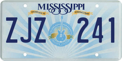 MS license plate ZJZ241