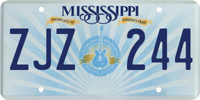 MS license plate ZJZ244