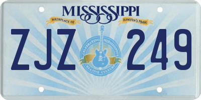 MS license plate ZJZ249