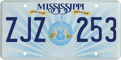 MS license plate ZJZ253