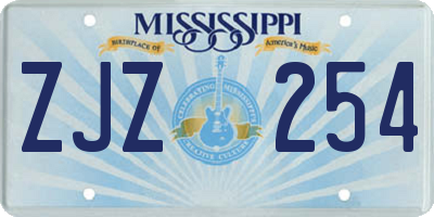 MS license plate ZJZ254