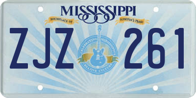 MS license plate ZJZ261
