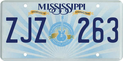 MS license plate ZJZ263