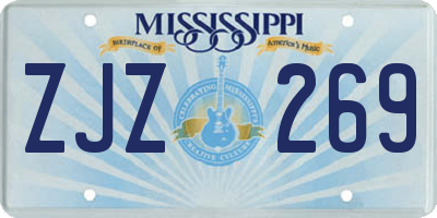 MS license plate ZJZ269