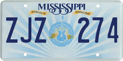 MS license plate ZJZ274