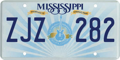 MS license plate ZJZ282