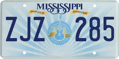 MS license plate ZJZ285