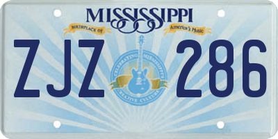 MS license plate ZJZ286