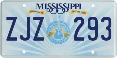MS license plate ZJZ293