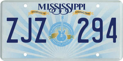 MS license plate ZJZ294