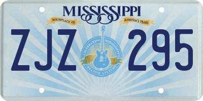 MS license plate ZJZ295