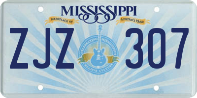 MS license plate ZJZ307