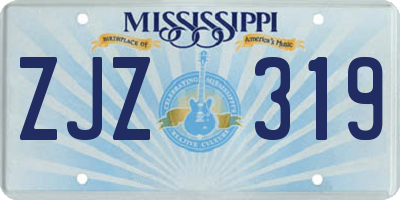 MS license plate ZJZ319