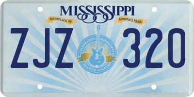 MS license plate ZJZ320