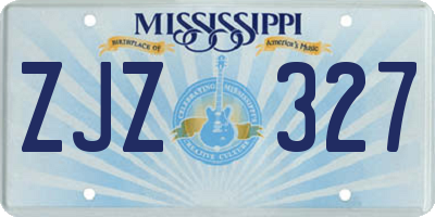 MS license plate ZJZ327